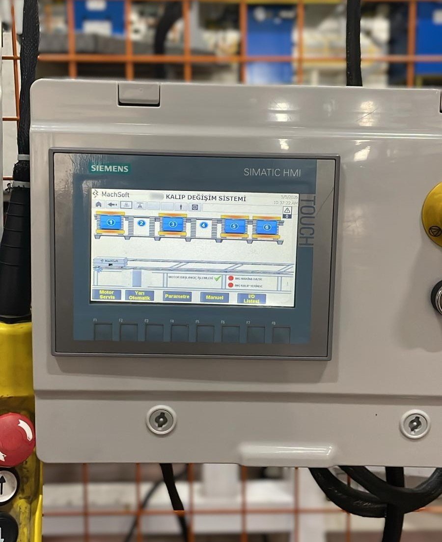 Full view of the operator HMI panel mounted on the machine
